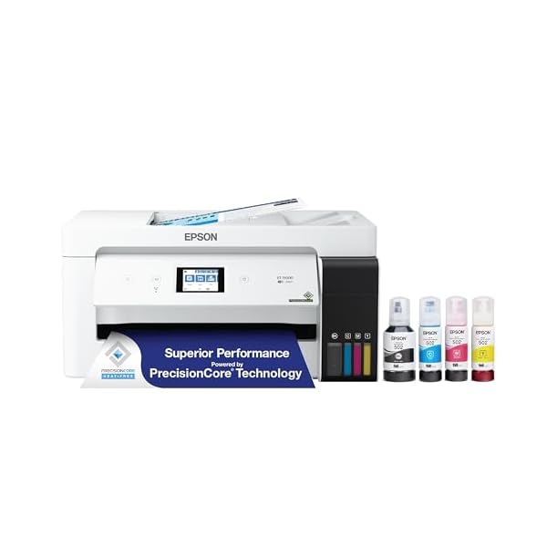 Epson EcoTank ET-15000 Wireless Color All-in-One Supertank Printer with Scanner, Copier, Fax, Ethernet and Printing up to 13 x 19 Inches, White