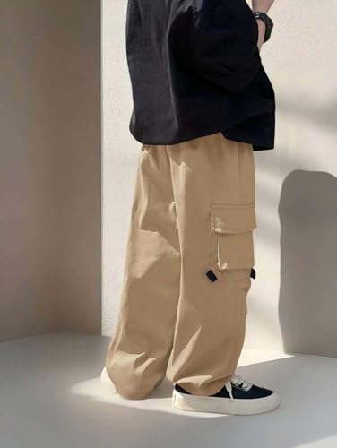 Image of Lymio Junior's Boys Cargo Pants | Stylish Cotton Blend Casual Trousers for Kids | Relaxed Fit Junior Boy Cargo Pant | Trendy Kids Streetwear Joggers with Multi-Pockets