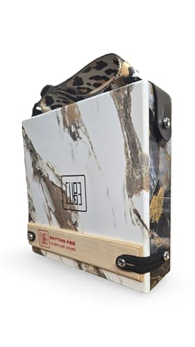 Image of Cajon Cube 12 Pro Traveller Cajon With External Snare Tap For Kids,Adults & Professional Musicians Super Sound Quality Made With American Birch Wood. (WHITE MARBLE)
