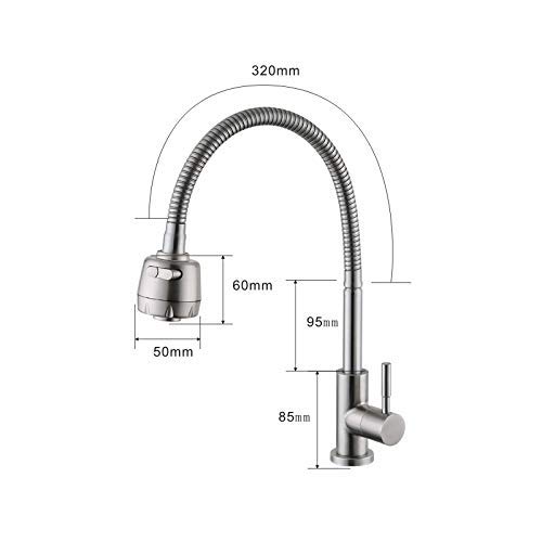 Robinet d'angle universel pour évier de cuisine moderne avec bec commutable 2 modes - 4