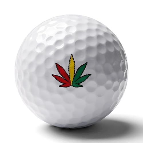 Rasta Weed Personalized Golf Balls Funny Long Distance Practice Golf Ball for Men Women Backyard