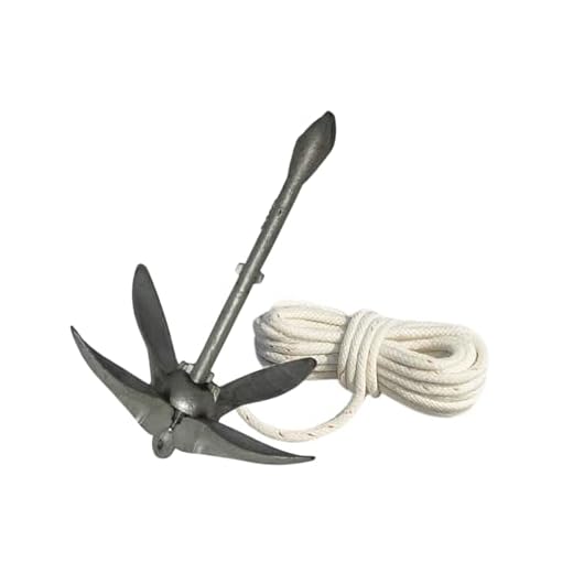 SAWESTO® Ankerset Faltklappanker 8 kg feuerverzinkt mit 30 m Ankerleine | Bootsanker für Schlauchboot, SUP, Kajak, Angelboot | klappbar & rostfrei | inkl. Ankerseil/Marineseil