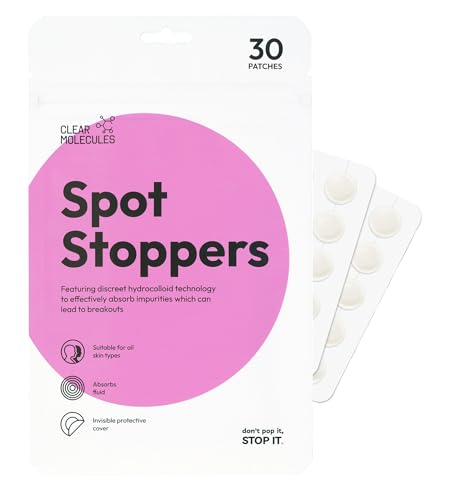 Spot Stoppers Spot Patches - Invisible Pimple Patches for Acne Treatment, Hydrocolloid Patches for Spot Treatment, Vegan & Cruelty Free Korean Skincare (30 Patches)