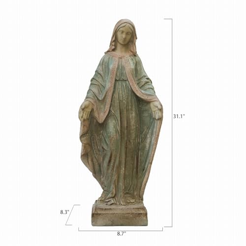 Virgin Mary Garden Statue Outdoor H31” Blessed Catholic Saint Mother of God Large Holy Madonna Resin Religious Sculpture Yard Outside Lawn Tall Praying St Mama Marian Big Painted Lady Magdalene