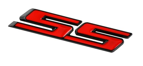 Image of MMUNNA 1x Origianl Grille Ss Emblem Badge 3D Replacement for Camaro Gm Series Front (Black Red)