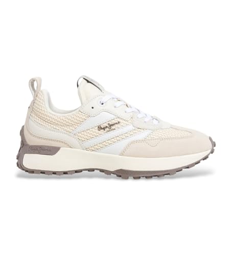 Pepe Jeans Zapatillas de Piel Lucky Blanco Roto