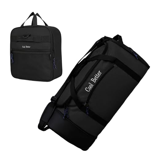 55L Foldable Rolling Duffel Bag with 2 Wheels, Large Durable Travel Duffle Bag Heavy Duty Overnight Weekender Bag with Shoulder Strap,Black