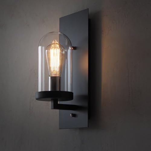 Luz de Pared E27 Negro Vintage Aplique Industrial Hierro Lámpara Interior Salón