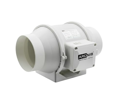 Image of Inline Duct Fan |5 Inch | Silent Mix Flow Fan | Inline Exhaust Fan | Circular Inline Fan /Air Circulation System | White 45W Copper Motor | Airflow 310m3 /h | 2 Speed | 2600 RPM