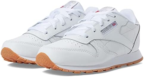 Reebok Unisex-Child Classic Leather Fashion-Sneakers, White/Gum/INT, 11 | Image 3