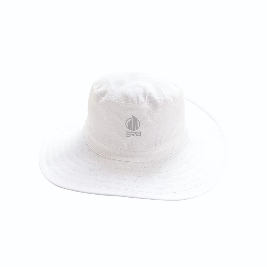 3RB Sports Panama Cricket Umpire Hat with Extra Wider Made with Cotton Fabric for Men Women Color-White (Pack of 1)