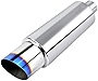 EVIL ENERGY Exhaust Muffler, Stainless Steel Exhaust Tip, Universal 15' Length (Burnt, 2'' Inlet 3'' Outlet)