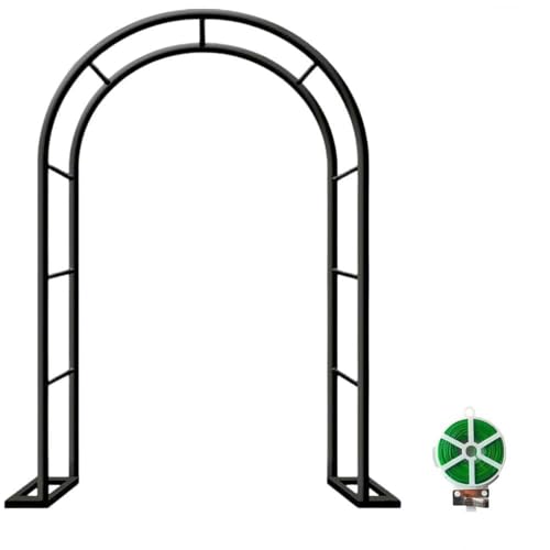 Arche De Jardin pour Plantes Grimpantes, Arceau À Rosiers Métal, Treillis De Pergola De 80 À 350cm De Large, Tonnelle D'extérieur Décorative, Facile À Assembler(Noir,W140 x H230cm)