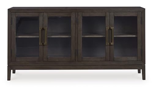 Image of Signature Design by Ashley Burkhaus 1-Piece Buffet Cabinet, Dark Brown