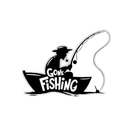 Autocollant de qualité Fish Hood Gone Fisherman en vinyle premium pour pare-chocs