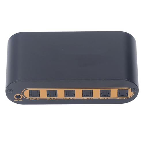 ASHATA - ASHATA CommutateurOptique Numérique SPDIF TOSLINK 4x2, CommutateursOptiques Numériques pour DVD HDTV, Commutateurs Optiques Matriciels SPDIF 4x2 avec Télécommande, 4 Entrées 2 Sorties