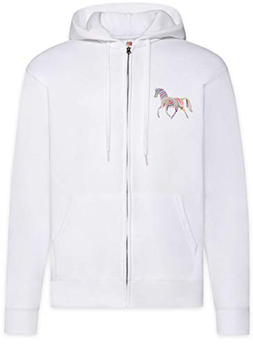 Sweat à capuche avec zip homme au motif de cheval coloré en coton