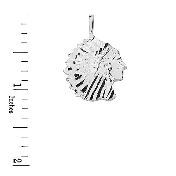 Sterlingsilver Diamant Cut Indian Chief Halsband med hänge (Tillgänglig kedjelängd 40cm - 45cm - 50cm - 55cm)