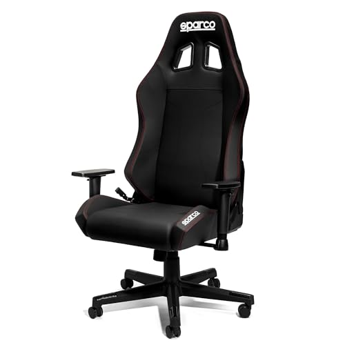 Isolamenti Sedia Ufficio Gaming Coach, Schienale Reclinabile 150°, Braccioli 2D, Supporto Lombare, Ecopelle, 60x60x100 cm (Nero - Cuciture Rosse)