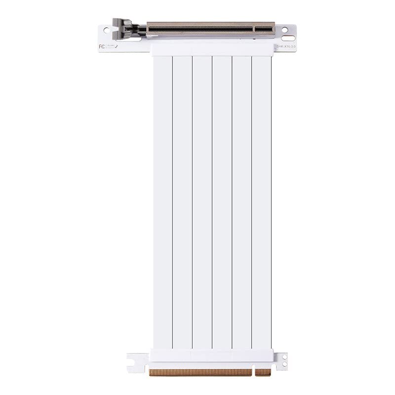 Full Speed PCIE 4.0 16x Riser Cable Graphics Card Extension Cable PCI Express Port GPU Expansion Card Riser Shielded Extender (25CM,90 Degree White)