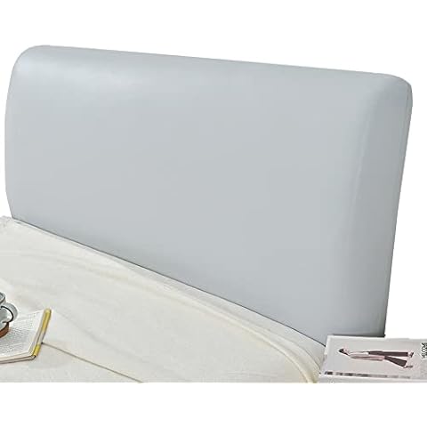 Stretch Bed Headboards Slipcover, Head Cover Soft Leather Backrest 360° Grey Headboard Protector Dustproof Covers For Bedroom Decoration (Color : Cement grey, Size : 110-130cm) Cover