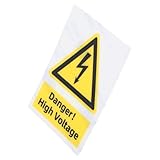Zerodeko High Voltage Warning Labels Adhesive Electrical Safety Sign for Electric Panels Weatherproof Industrial Sticker for Caution and Alert