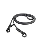 HORZE Laelia Plain Leather Dressage Reins - Black - Horse