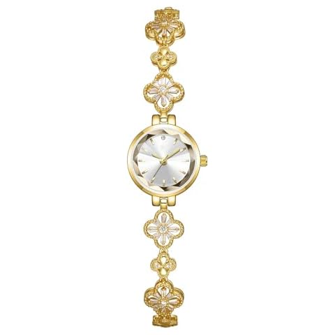 BESTKANG Luxury Ladies Hollow Four Leaf Grass Bracelet Chain Watches Waterproof Fashion Dress Quartz Watch, Gold, ZSB1676 Cover