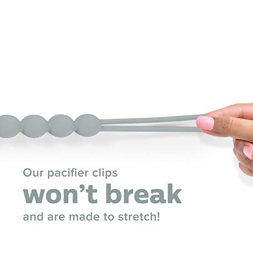 Image of Silicone Pacifier Clip - One-Piece Unisex Pacifier /Teether Holder for Baby Boys & Girls | Pack of Two