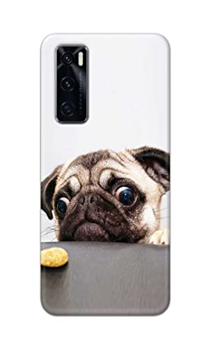 Image of PRINTFIDAA� Printed Hard Back Cover Case for Vivo V20 SE Back Cover (Pug Dog) -2808