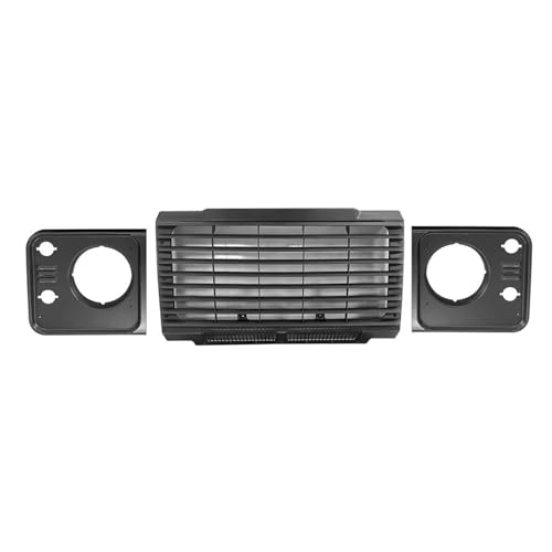 Calandre avant pour Defender 90 110 style 2 noir mat : flux d'air optimal et protection radiateur
