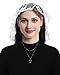 Mantveil Catholic Church Veils for Women: Princess Style Flower Embroidered Lace Chapel Veil Mantilla Latin Mass Head Covering