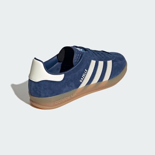 Image of adidas Gazelle Indoor Men's Shoes, Mystery Blue /Cream White /Gum, Size 11.5