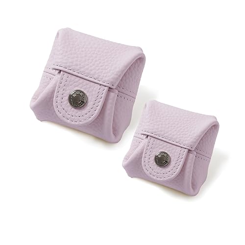 Image of Cockatoo Genuine Leather Coin Pouch Change Holder, Mini Snap Pocket Wallet for Men Women (Macaron Pink, Small)