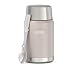 Produktbild Thermos ICON Food Jar 0,71 l, beige/sandstone mat, Speisegefäß für Essen 710 ml, doppelwandigem 18/8 Edelstahl, hält warm und kalt, mit klappbarem Löffel, rutschfester Boden, absolut dicht