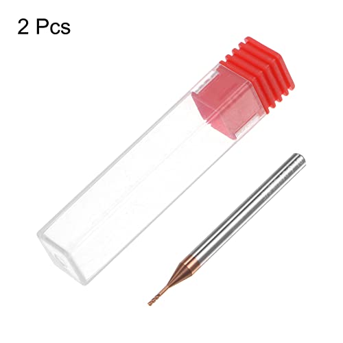 Image of HARFINGTON 2pcs Square Nose End Mill 4mm Shank 1mm x 6mm AlTiSin Coated Solid Carbide Long Reach Extended Neck 4 Flutes CNC Router Bit Milling Cutter for Stainless Steel Hardened Steel