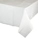 Creative Converting Touch of Color Plastic Lined Table Cover, 54 by 108-Inch, White