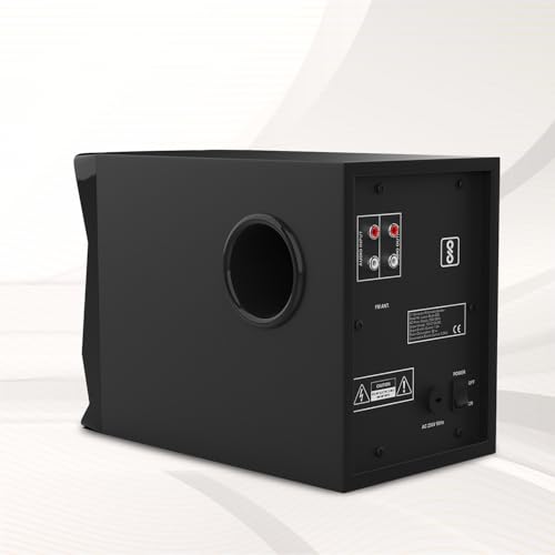 Image of Amazon Basics Wired 4.1 Multimedia Speaker with Remote | 40W RMS | Bluetooth v5.3 | Aux in, USB, Micro TF Card | Compatible with TVs, Smart Phones, Tablets, PCs (Black)