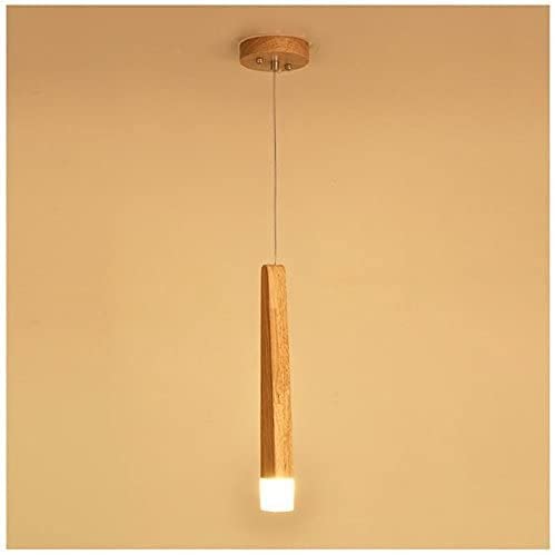 L.WJ قلادة ضوء مطعم مصباح الإبداعية الخشب الحقيقي مستطيلة مقهى بار الجدول غرفة سجل مباراة مصباح، رأس واحد Chandeliers (Color : Single Head)