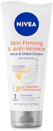 Nivea Skin Firming and Anti Wrinkle Neck and Chest Cream with Q10, Creatine and Provitamin B5, Skin Firming Body Cream Reduces the Look of Fine Lines and Wrinkles, 6.7 Oz Tube