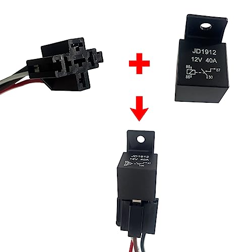 Dual Electric Fan Relay Kit Radiator Electric Fan Thermostat Kit Temperature Sensor Switch 185 On 175 Off, Automotive 40 Amp Cooling Fan Relay Switch Kit 4 Pin Fan Wiring Kit #TOP3