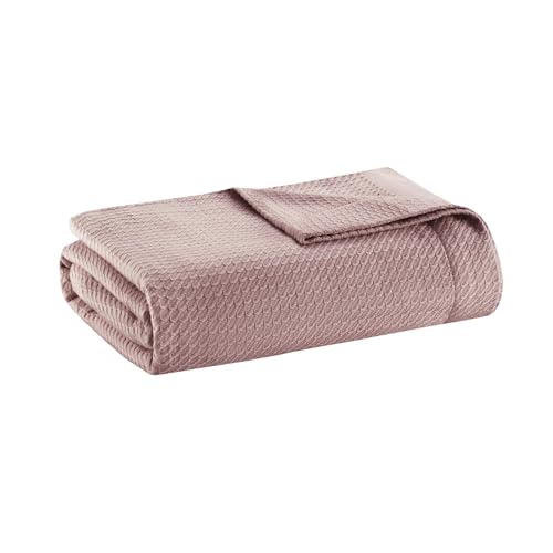 Image of Madison Park 100% Egyptian Cotton King Size Bed Blanket for Summer Rose