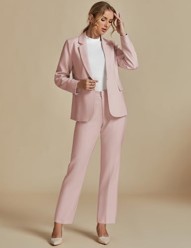 luvamia Women's Two Piece Sets Pants Suits Dressy Business Casual Outfits Professional Blazer Pantsuits Set Work Office - Image 6