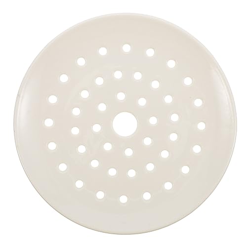 NAMOARLY 1個 蒸し器 調理器具トレイ 丸い白いお皿 水切り皿 すのこ板 餃子蒸しプレート 蒸し鍋 キッチン収納プレート 家庭用食器 セラミックプレート 多目的キッチンプレート セラ