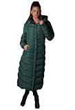ELORA 47' Women's Winter Coat Heavyweight Full Length Fleece Lined Maxi Puffer Vegan Down Long Coat,Hunter Green,Medium