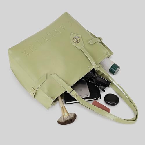 Image of Carrylux Women's Soft PU Tote Bag | Large Single Compartment Shoulder Handbag with Adjustable Strap | Office, College & Casual