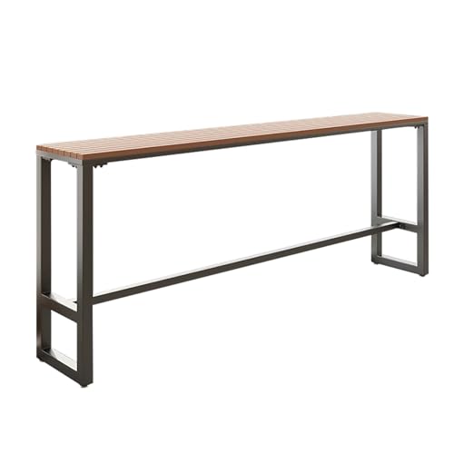 CMYAOYC Mesa de Bar de Exterior, Mesa de Balcón Alta Estrecha Comercial con Caballete Metálico para Café, Restaurante, Patio(120 * 40 * 103CM/47x16x41in)