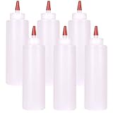 Squeeze Squirt Condiment Bottles for Sauces - 16 Ounce Clear - Perfect Containers for Ketchup, BBQ, Sauces, Syrup, Condiments, Dressings, Arts and Crafts - BPA-Free… (6)