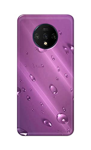 Image of PRINTFIDAA Water Bubbles in Lilac Background Printed Designer Hard Back Case Cover for OnePlus 7T -(RP) MVN1005