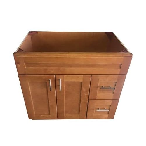 Maple Shaker Sink Base Bathroom Vanity With Drawers 36" Ready-To-Assemble Cabinet #TOP2